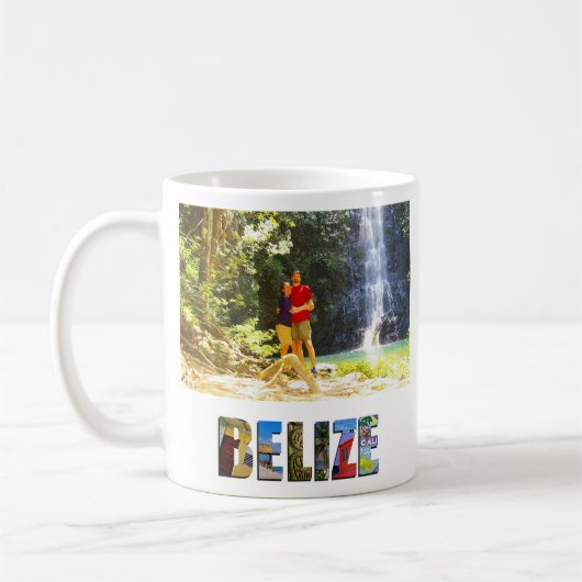 Belize Vacking Trip Creëer Uw eigen reisfoto Koffiemok (Links)