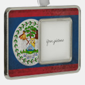 Belize Verzilverd Omlijst Ornament (Rechts)