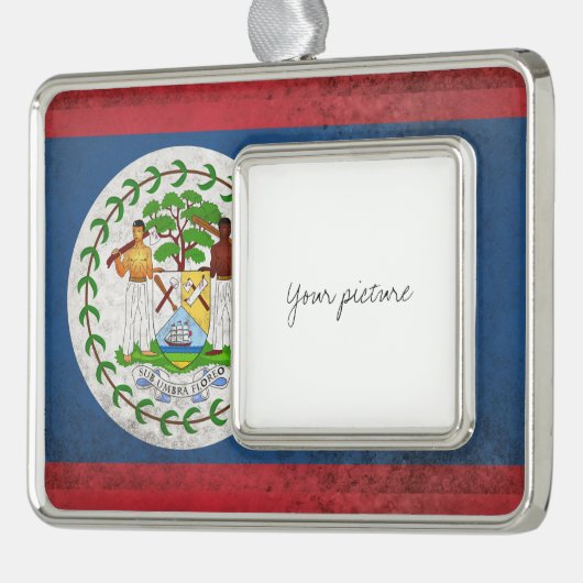 Belize Verzilverd Omlijst Ornament (Links)