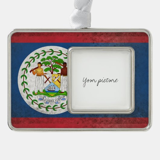 Belize Verzilverd Omlijst Ornament (Voorkant)