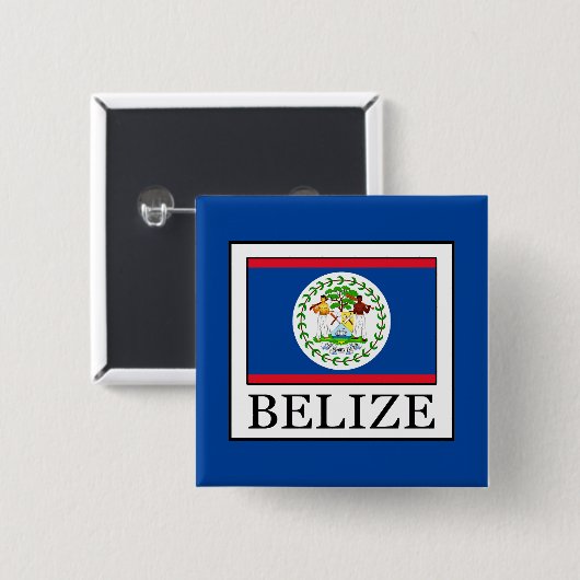 Belize Vierkante Button 5,1 Cm (Voorkant /achterkant)