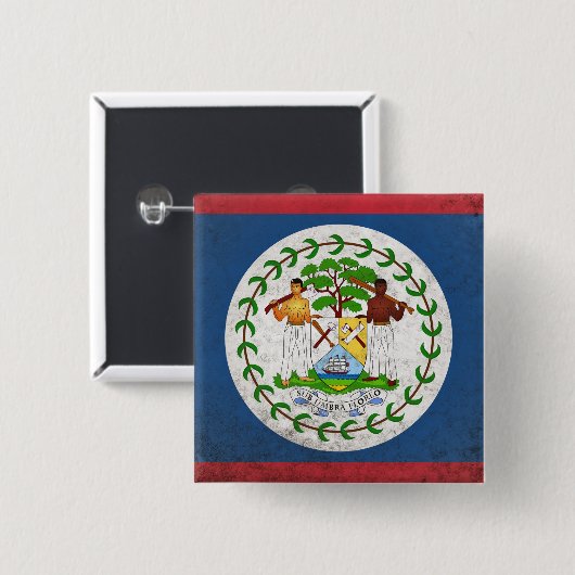 Belize Vierkante Button 5,1 Cm (Voorkant /achterkant)