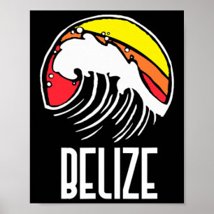 Belize Vintage 80s Retro Surfen Strand Golf Grafis Poster