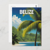 Belize Vintage Travel Art Briefkaart (Voorkant / Achterkant)