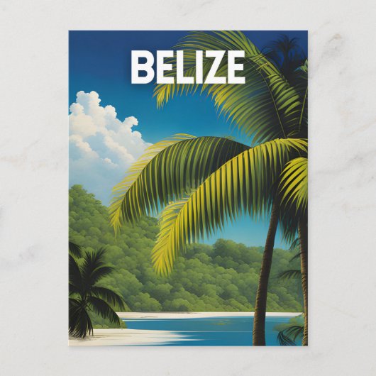 Belize Vintage Travel Art Briefkaart (Voorkant)