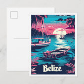 Belize Vintage Travel Illustratie Briefkaart (Voorkant / Achterkant)