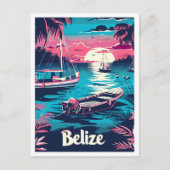 Belize Vintage Travel Illustratie Briefkaart (Voorkant)