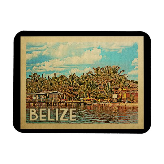 Belize Vintage Travel Magneet (Horizontaal)