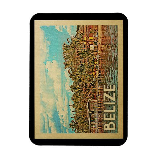 Belize Vintage Travel Magneet (Verticaal)