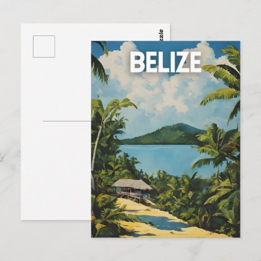 Belize Vintage Travel Poster Briefkaart (Voorkant / Achterkant)
