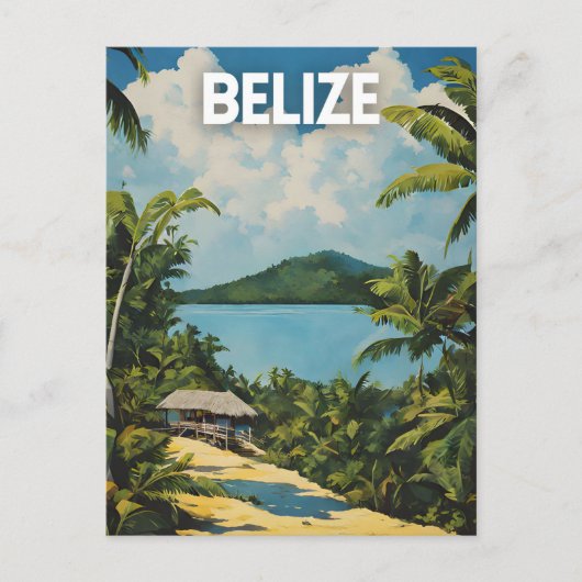 Belize Vintage Travel Poster Briefkaart (Voorkant)