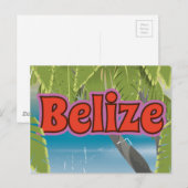 Belize vintage vakantie poster briefkaart (Voorkant / Achterkant)