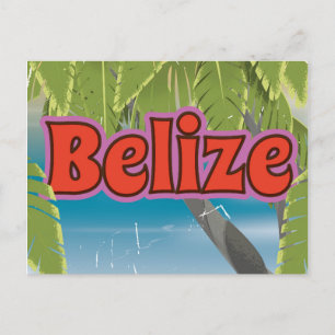 Belize vintage vakantie poster briefkaart