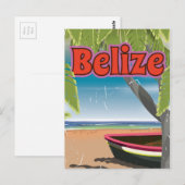 Belize vintage vakantieposter briefkaart (Voorkant / Achterkant)