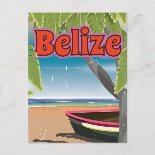 Belize vintage vakantieposter briefkaart (Voorkant)