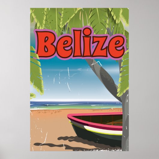 Belize vintage vakantieposter poster (Voorkant)