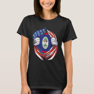 Belize Vlag Amerikaanse trots op mijn Belizean erf T-shirt