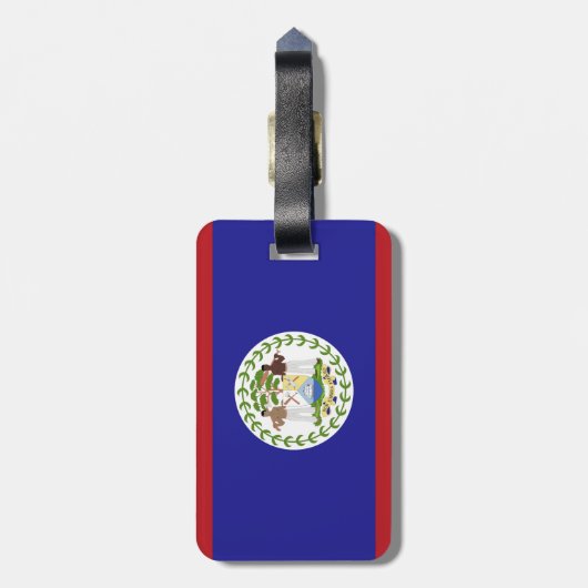 Belize vlag bagagelabel (Achterkant verticaal)