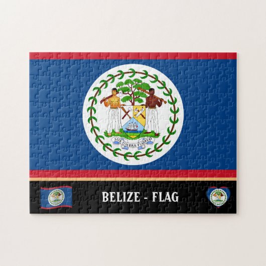 Belize Vlag & Belize land / Belize Legpuzzel (Horizontaal)