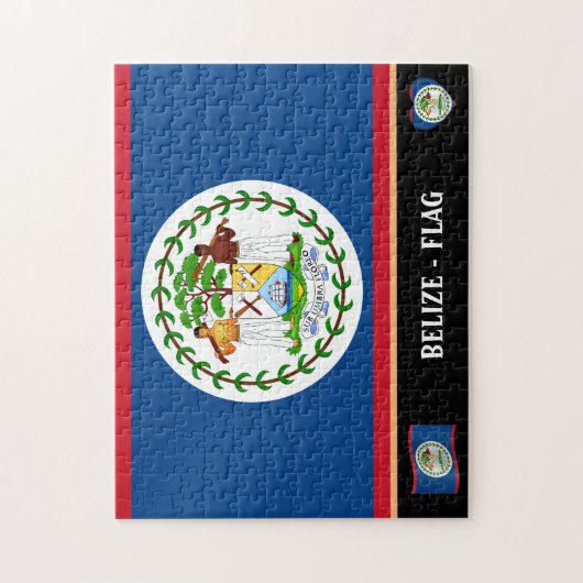 Belize Vlag & Belize land / Belize Legpuzzel (Verticaal)