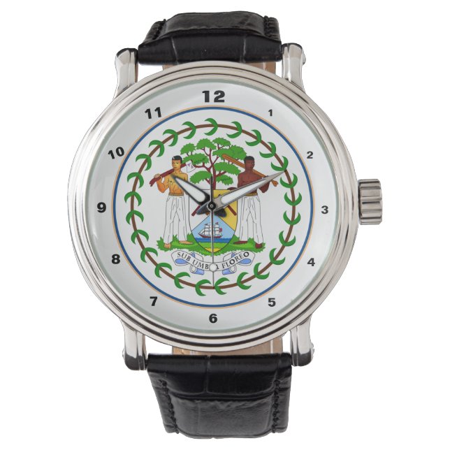 Belize vlag & Belize trendy mode/design watch Horloge (Voorkant)