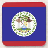Belize vlag bier onderzetter (Voorkant)