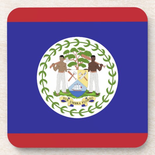 Belize vlag bier onderzetter (Voorkant)