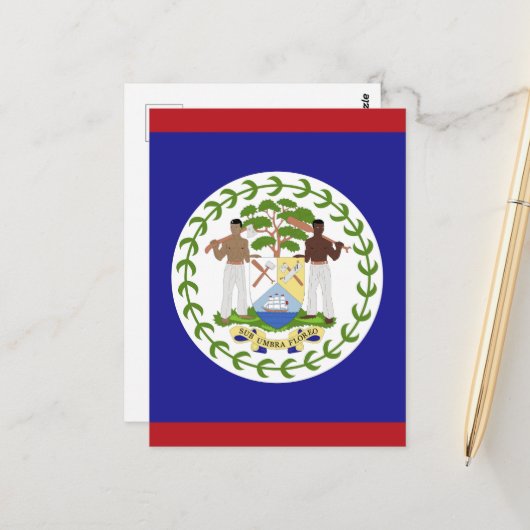 Belize vlag briefkaart (Voorkant / Achterkant in situ)