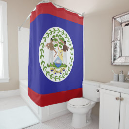 Belize vlag douchegordijn