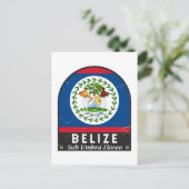 Belize vlag Embleem  met vervorming Briefkaart (Staand voorkant)