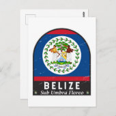 Belize vlag Embleem  met vervorming Briefkaart (Voorkant / Achterkant)