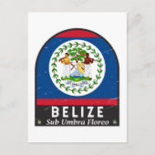 Belize vlag Embleem  met vervorming Briefkaart (Voorkant)
