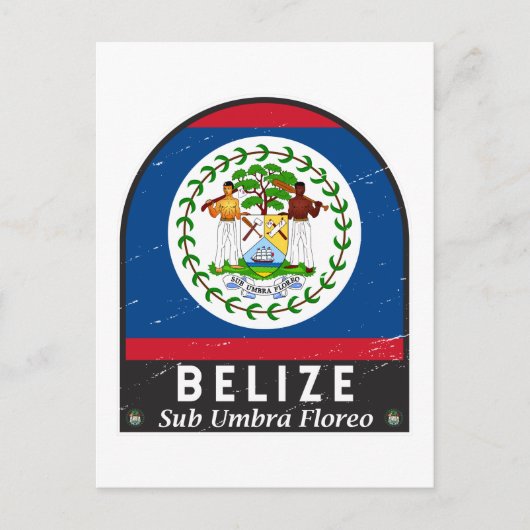 Belize vlag Embleem  met vervorming Briefkaart (Voorkant)
