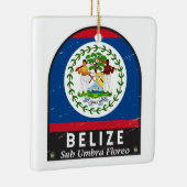 Belize vlag Embleem  met vervorming Keramisch Ornament (Rechts)