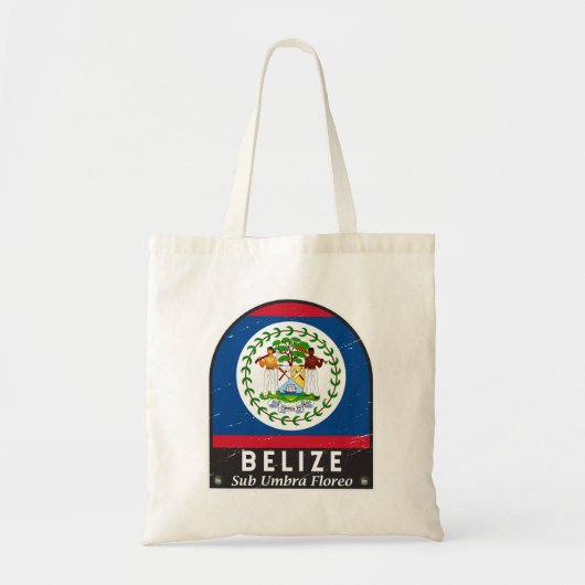Belize vlag Embleem  met vervorming Tote Bag (Voorkant)