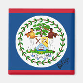 Belize vlag en Amerikaanse vakantie- en sportfans Magneet (Voorkant)