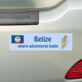 Belize Vlag en Landkaart Bumpersticker (Op auto)