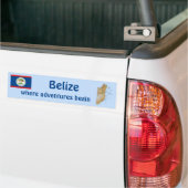 Belize Vlag en Landkaart Bumpersticker (Op Truck)