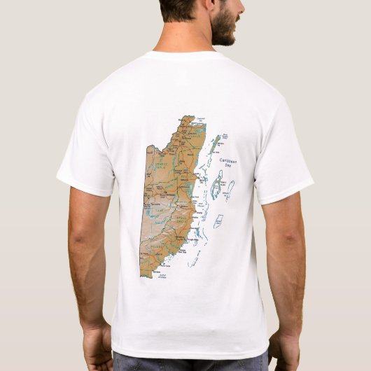 Belize vlag en T-Shirt (Achterkant)