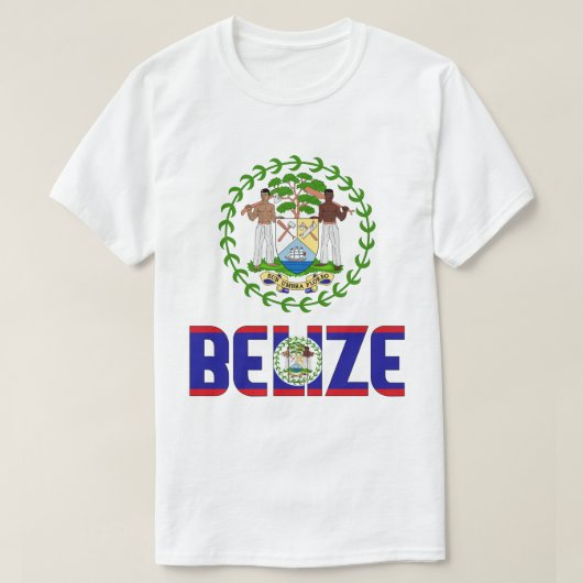 Belize vlag en wapenschild t-shirt (Design voorkant)
