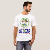 Belize vlag en wapenschild t-shirt (Voorkant volledig)