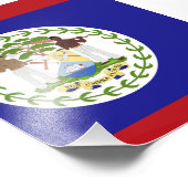 Belize vlag foto afdruk (Hoek)