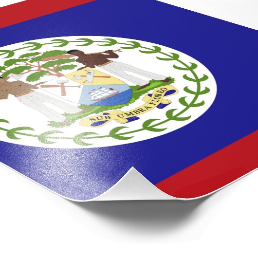 Belize vlag foto afdruk (Hoek)