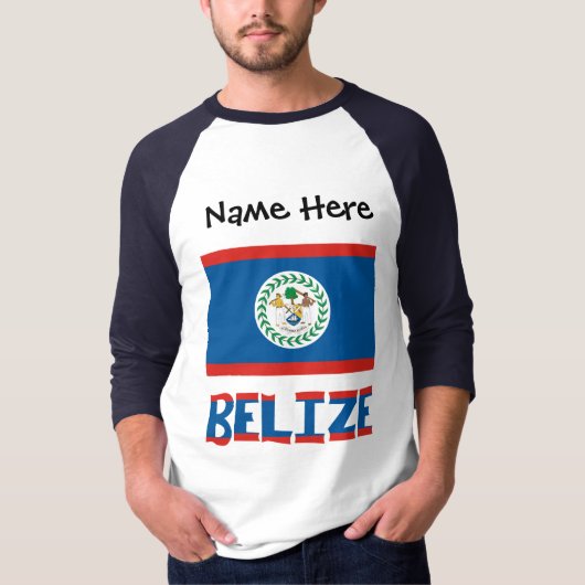 Belize Vlag gepersonaliseerd T-shirt (Voorkant)
