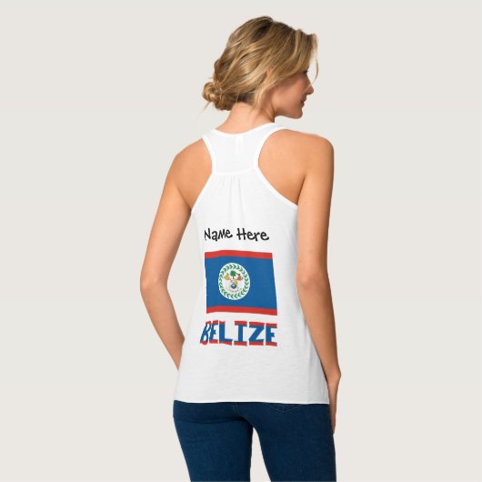 Belize Vlag gepersonaliseerd Tanktop (Volledige Achterkant)