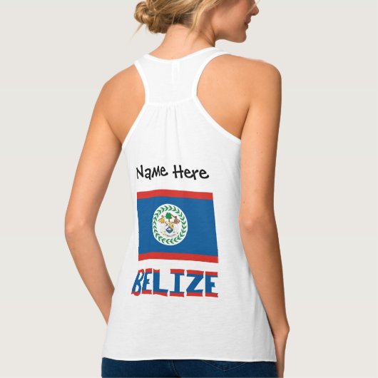 Belize Vlag gepersonaliseerd Tanktop (Achterkant)