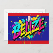 Belize vlag graffiti stijl begroeting Briefkaart (Voorkant / Achterkant)