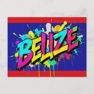 Belize vlag graffiti stijl begroeting Briefkaart