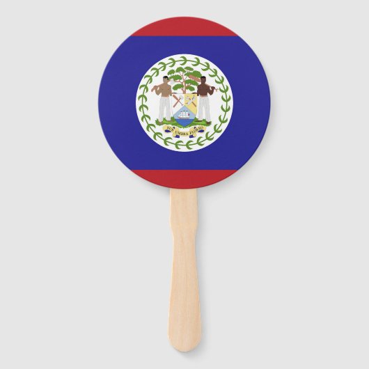 Belize vlag handwaaier (Achterkant)