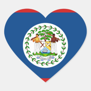 Belize Vlag Hart Sticker
